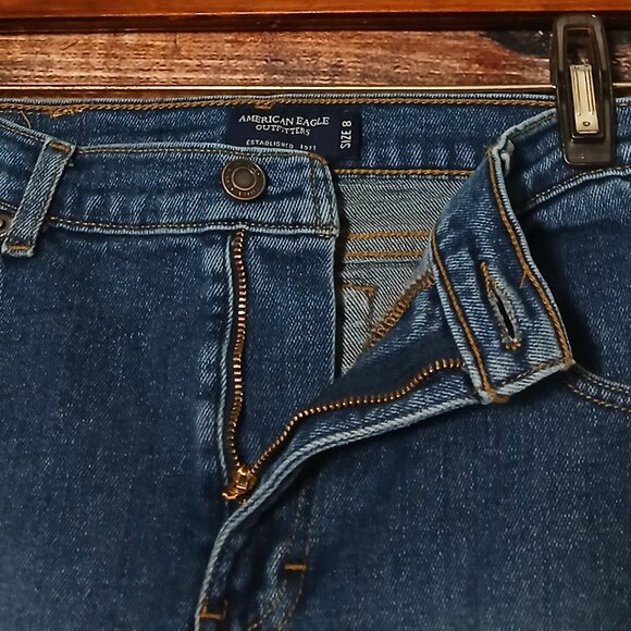 American Eagle Vintage Y2K Jeans Size 8 Boot Cut Mid Rise Blue Denim - Picture 6 of 9
